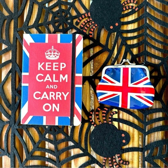 UK British England Notebook & Coin Purse Set Red Blue United Kingdom Souvenirs - Picture 1 of 9